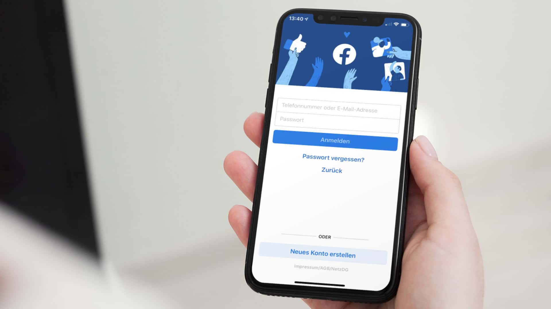 Abfrage der Login-Daten in der Facebook App