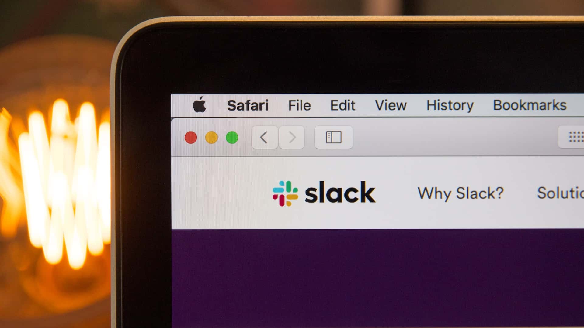 Bildschirmausschnitt mit Slack Logo