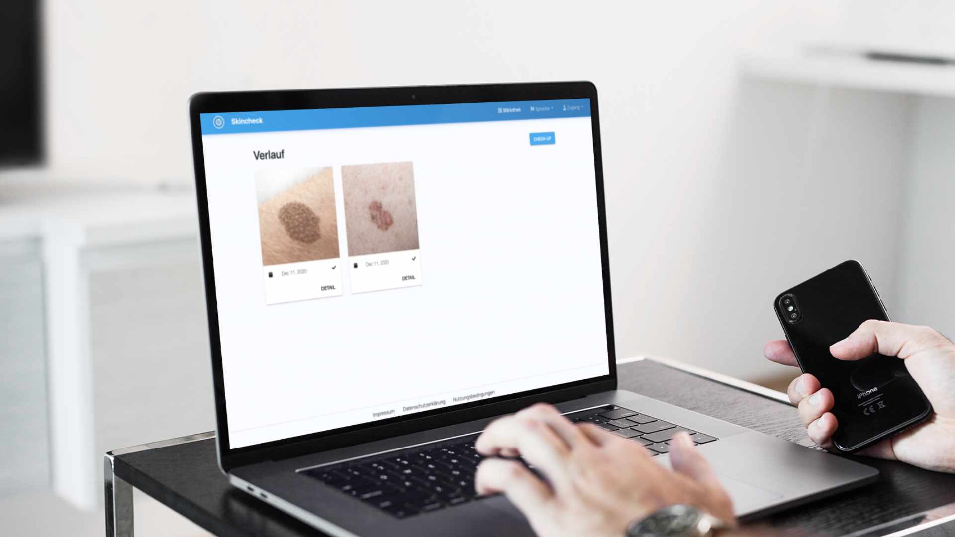 Skin Check Web App Screening Ergebnisse