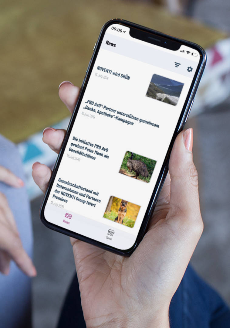 News-Feed in der NOVENTI App für interne Kommunikation