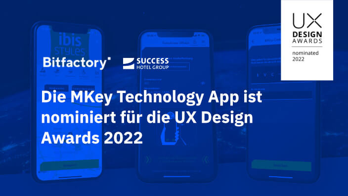 UX Design Award Nominierung für die MKey Technology Hotel-App