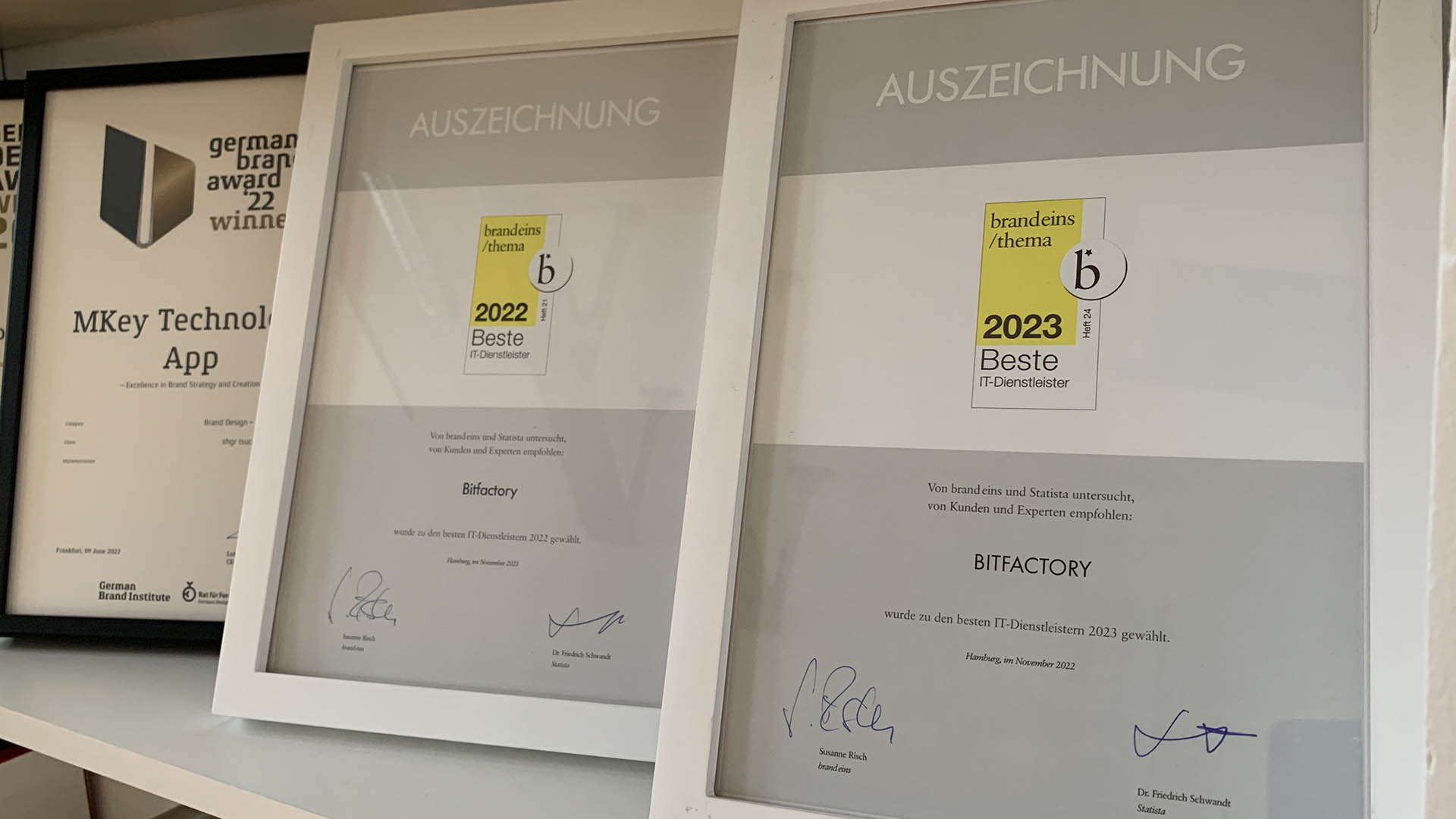 both of our award from brand eins